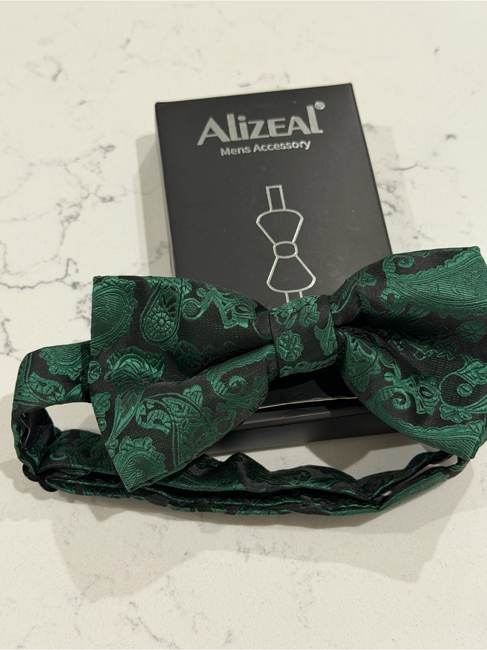 Green Paisley Bow Tie - Men's Formal Accessory